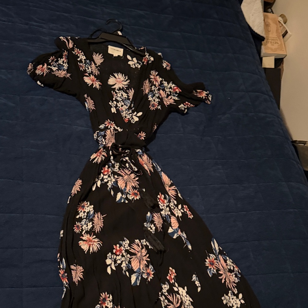 Cotton Candy Black Floral Maxi Dress